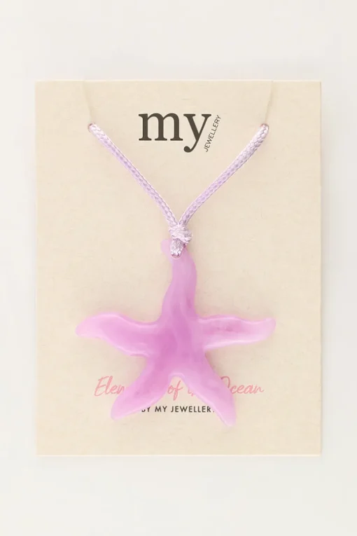 Ocean Lila Koord Ketting Met Zeester