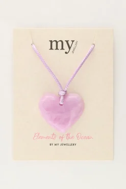 Ocean Lila Koord Ketting Met Hart