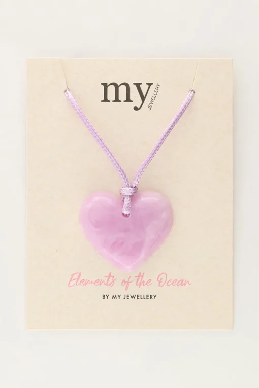 Ocean Lila Koord Ketting Met Hart