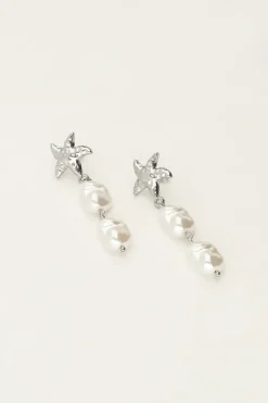 Ocean Oorhangers Met Zeester En Parels