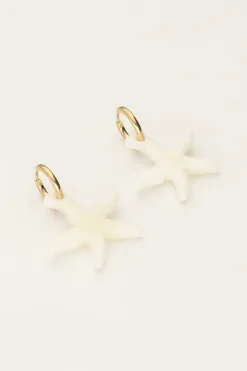 Ocean Oorringen Met Kleine Zeester Beige