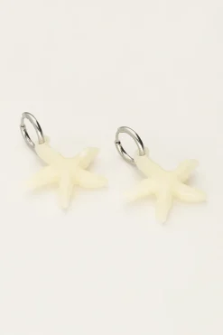 Ocean Oorringen Met Kleine Zeester Beige