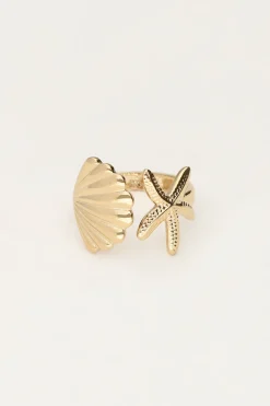 Ocean Ring Met Schelp En Zeester
