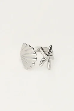 Ocean Ring Met Schelp En Zeester