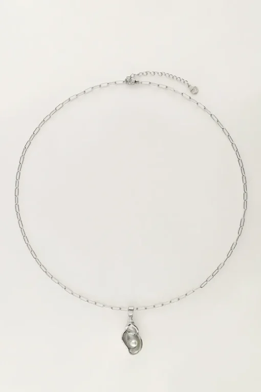 Ocean Schakelketting Met Wokkelschelp En Parel