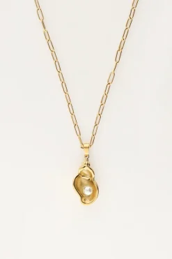 Ocean Schakelketting Met Wokkelschelp En Parel
