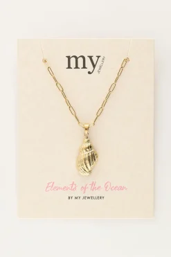 Ocean Schakelketting Met Wokkelschelp En Parel
