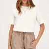 Off-white T-shirt Met Roze Strik