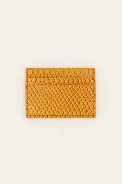 Okergele Pasjeshouder Met Croco Design