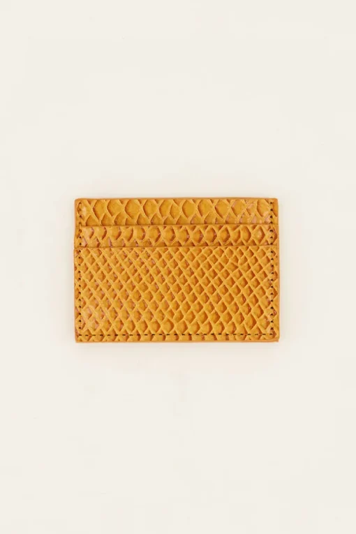 Okergele Pasjeshouder Met Croco Design