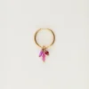 One Piece Oorring Met Roze Kraaltjes