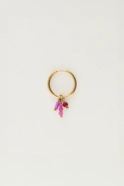 One Piece Oorring Met Roze Kraaltjes