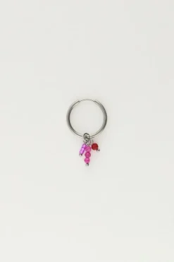 One Piece Oorring Met Roze Kraaltjes
