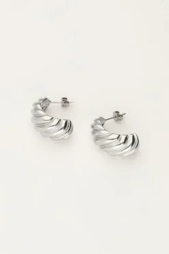 Oorbellen Druppel Met Ribbels Klein