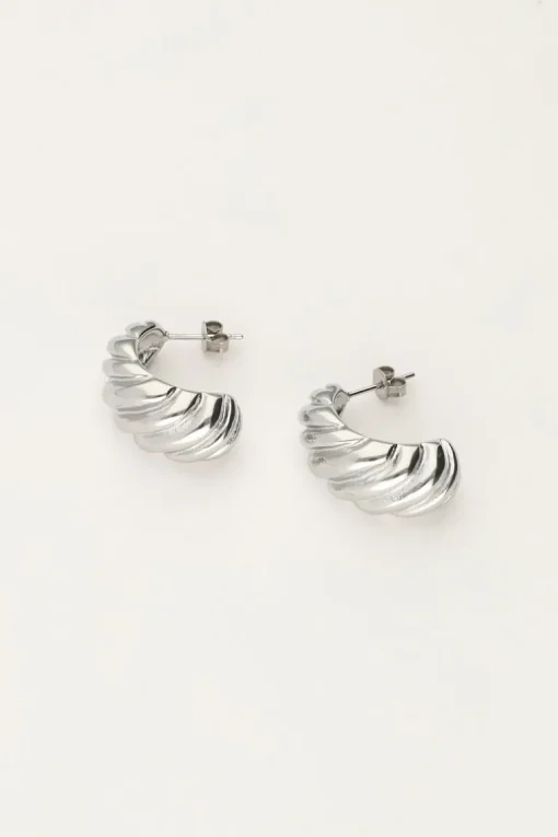 Oorbellen Druppel Met Ribbels Klein