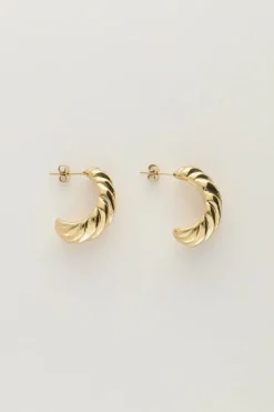 Oorbellen Druppel Met Ribbels Klein