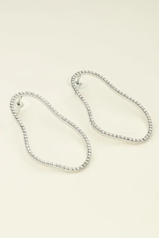 Oorbellen Met Organische Vorm Met Strass