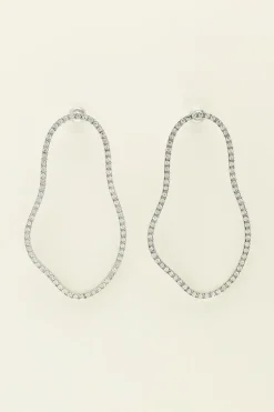 Oorbellen Met Organische Vorm Met Strass