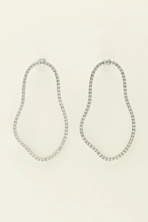 Oorbellen Met Organische Vorm Met Strass