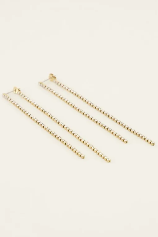 Oorhangers Met Koordjes Van Strass Stenen