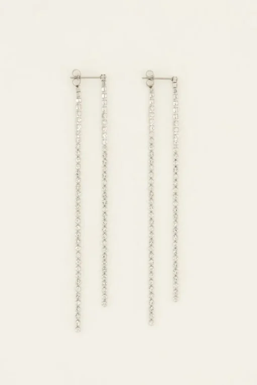 Oorhangers Met Koordjes Van Strass Stenen