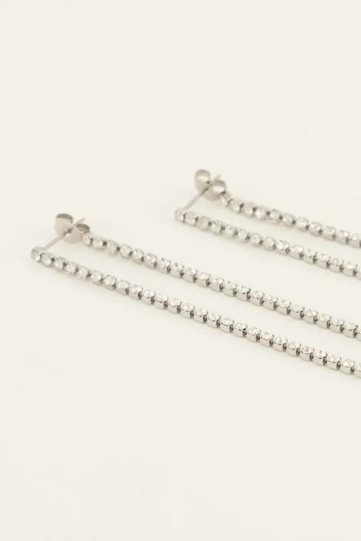 Oorhangers Met Koordjes Van Strass Stenen