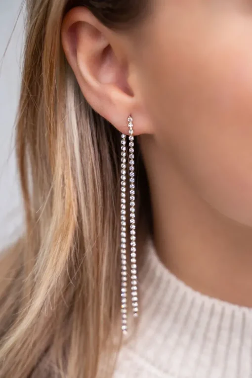 Oorhangers Met Koordjes Van Strass Stenen