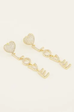 Oorhangers Met Love Letters & Strass