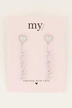 Oorhangers Met Love Letters & Strass