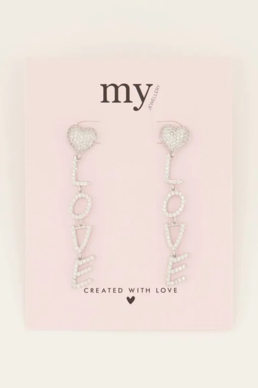 Oorhangers Met Love Letters & Strass