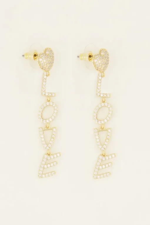 Oorhangers Met Love Letters & Strass