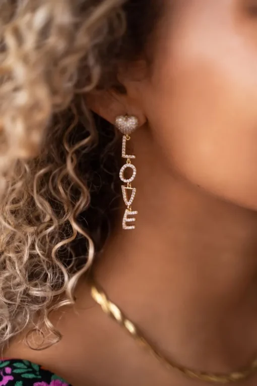 Oorhangers Met Love Letters & Strass