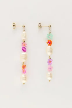 Oorhangers Met Parels En Bloemen