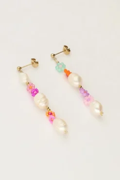 Oorhangers Met Parels En Bloemen