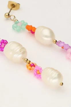 Oorhangers Met Parels En Bloemen