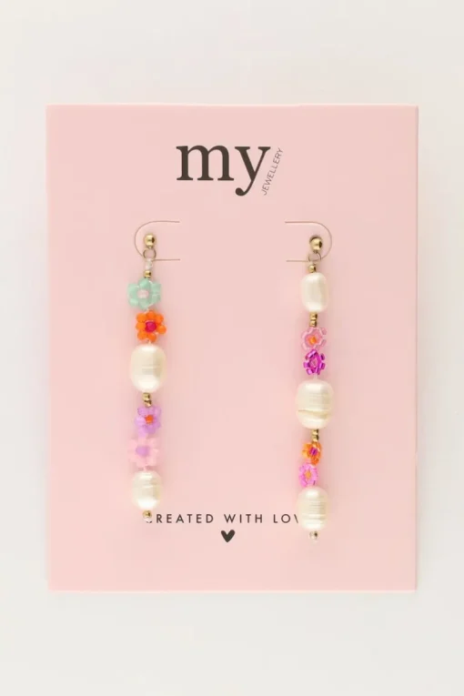 Oorhangers Met Parels En Bloemen