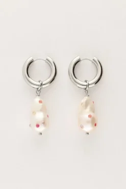 Oorringen Met Parel Met Multikleur Studs