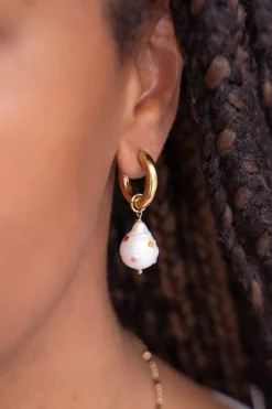 Oorringen Met Parel Met Multikleur Studs