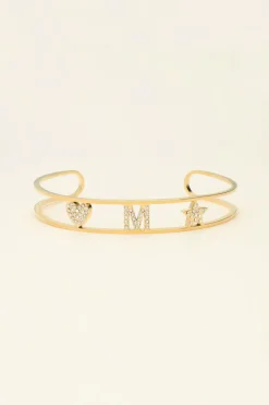 Open Bangle Met Initial