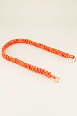 Oranje & Roze Gevlochten Tassen Strap