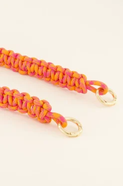 Oranje & Roze Gevlochten Tassen Strap