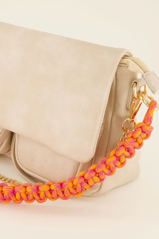 Oranje & Roze Gevlochten Tassen Strap