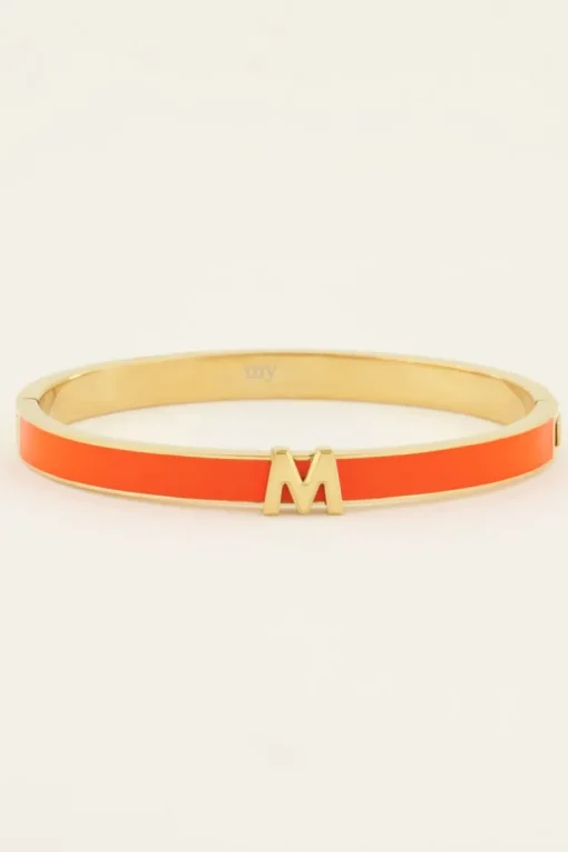 Oranje Bangle Met Initial