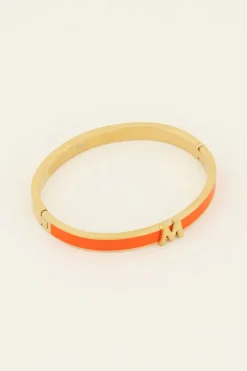 Oranje Bangle Met Initial
