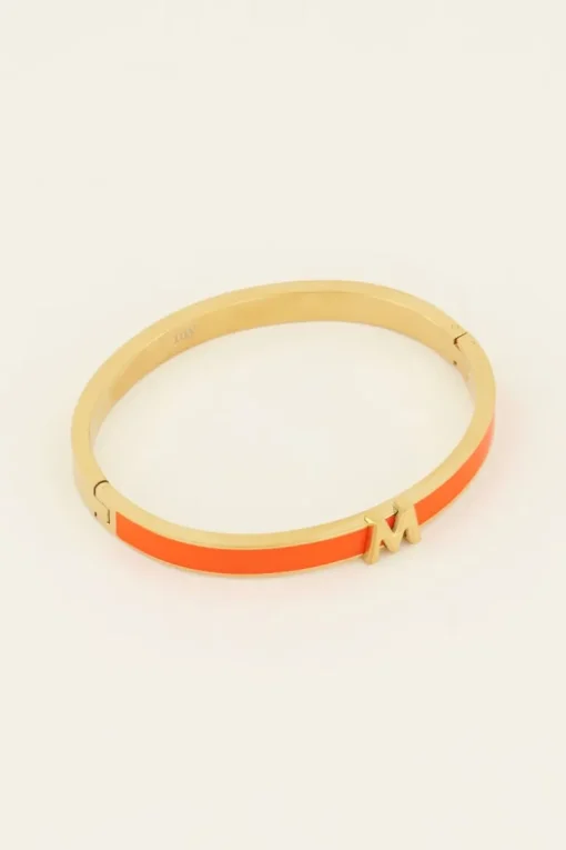 Oranje Bangle Met Initial
