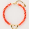 Oranje Kralen Armband Met Hart