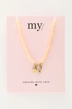 Oranje Kralenketting Met Slotje