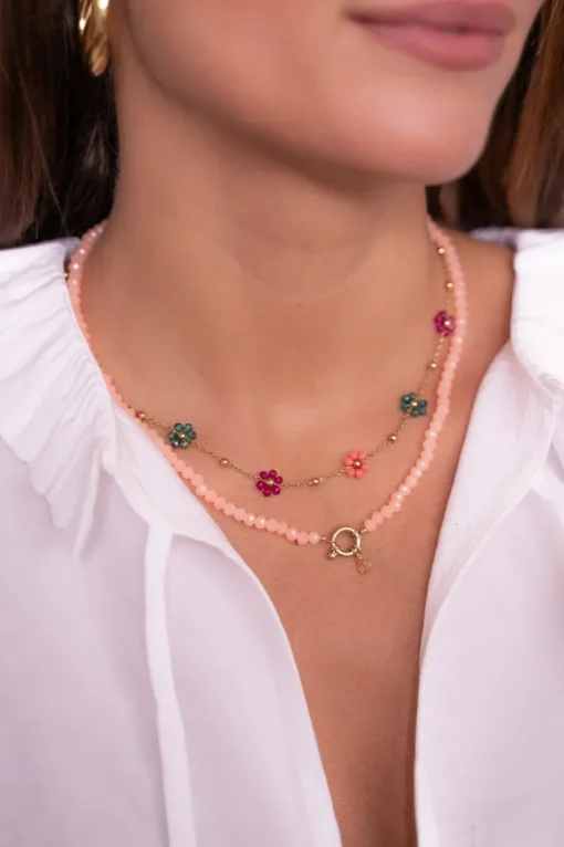 Oranje Kralenketting Met Slotje