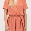 Oranje Playsuit Satijnen Look
