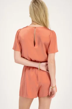Oranje Playsuit Satijnen Look